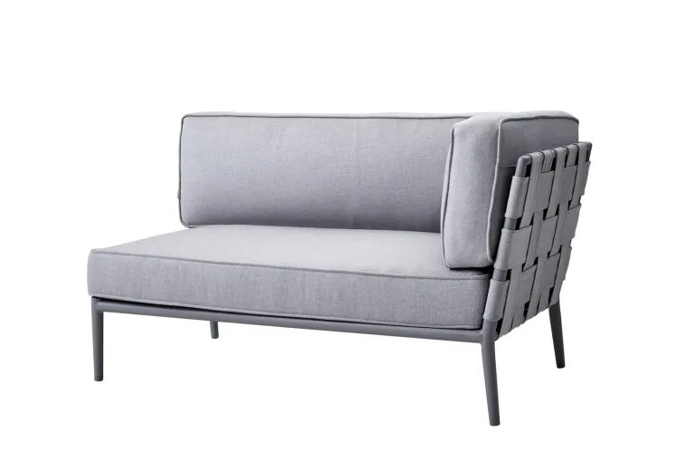 Gartenbank Cane-line �Conic� 2er Loungesofa Armlehne links hellgrau